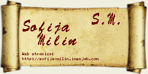 Sofija Milin vizit kartica